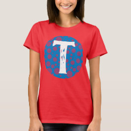 トリップ(幻覚体験)のようなイニシャルドット紫のパッションムーンサークル Tシャツ
