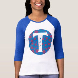 トリップ（幻覚体験）のようなイニシャルドット紫のパッションムーンサークル Tシャツ