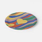 トリップ（幻覚体験）のようなカラフルレトロポップ・アートの抽象芸術 ペーパープレート (アングル)
