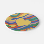 トリップ（幻覚体験）のようなカラフルレトロポップ・アートの抽象芸術 ペーパープレート (アングル)