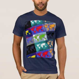 トリップ(幻覚体験)のようなカラフル地図 Tシャツ