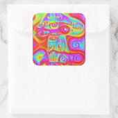 トリップ(幻覚体験)のようなサイケデリックカラフル スクエアシール (バッグ)