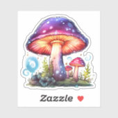 トリップ(幻覚体験)のようなサイケデリック自然キノコ美術作品 シール (シート)