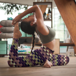 トリップ（幻覚体験）のようなストライプサイケデリック自然色カッコいい レギンス