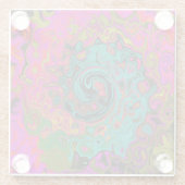 トリップ(幻覚体験)のようなターコイズ抽象芸術レトロ液スワール ガラスコースター (裏面)