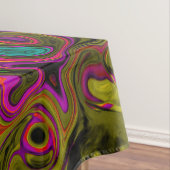 トリップ(幻覚体験)のようなターコイズ抽象芸術レトロ液スワール テーブルクロス (インサイチュ)