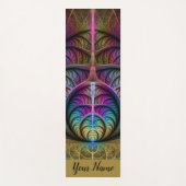 トリップ（幻覚体験）のようなパターン（の模様が）あるカラフル抽象芸術フラクタル名 ヨガマット (正面)