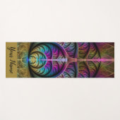 トリップ（幻覚体験）のようなパターン（の模様が）あるカラフル抽象芸術フラクタル名 ヨガマット (正面(横))
