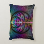トリップ(幻覚体験)のようなパターン(の模様が)あるカラフル抽象芸術 アクセントクッション (裏面(縦))