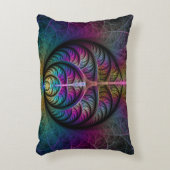 トリップ(幻覚体験)のようなパターン(の模様が)あるカラフル抽象芸術 アクセントクッション (正面(垂直))
