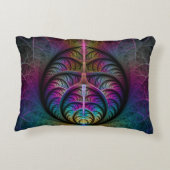 トリップ(幻覚体験)のようなパターン(の模様が)あるカラフル抽象芸術 アクセントクッション (裏面)