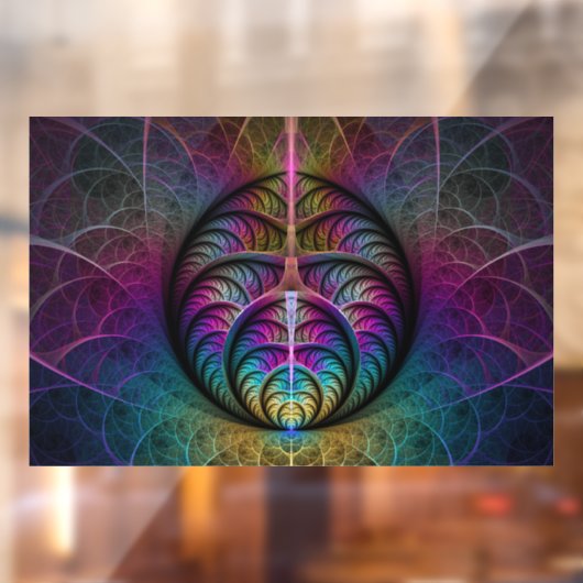 トリップ（幻覚体験）のようなパターン（の模様が）あるカラフル抽象芸術 ウィンドウサイン (シート2)