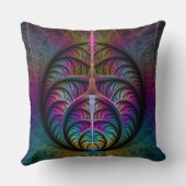 トリップ(幻覚体験)のようなパターン(の模様が)あるカラフル抽象芸術 クッション (裏面)