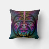 トリップ(幻覚体験)のようなパターン(の模様が)あるカラフル抽象芸術 クッション (裏面)