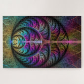 トリップ（幻覚体験）のようなパターン（の模様が）あるカラフル抽象芸術 ジグソーパズル (横)