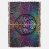 トリップ(幻覚体験)のようなパターン(の模様が)あるカラフル抽象芸術 スローブランケット (正面縦)
