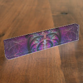 トリップ(幻覚体験)のようなパターン(の模様が)あるカラフル抽象芸術 デスクネームプレート (側面)