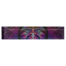 トリップ（幻覚体験）のようなパターン（の模様が）あるカラフル抽象芸術 デスクネームプレート