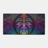 トリップ（幻覚体験）のようなパターン（の模様が）あるカラフル抽象芸術 デスクマット (正面)