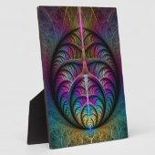 トリップ（幻覚体験）のようなパターン（の模様が）あるカラフル抽象芸術 フォトプラーク (側面)