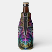 トリップ（幻覚体験）のようなパターン（の模様が）あるカラフル抽象芸術 ボトルクーラー (ボトル裏面)