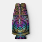 トリップ（幻覚体験）のようなパターン（の模様が）あるカラフル抽象芸術 ボトルクーラー (裏面)