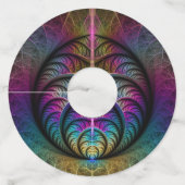 トリップ(幻覚体験)のようなパターン(の模様が)あるカラフル抽象芸術 ワイングラスタグ (裏面)