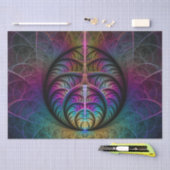 トリップ（幻覚体験）のようなパターン（の模様が）あるカラフル抽象芸術 薄葉紙 (クラフト)