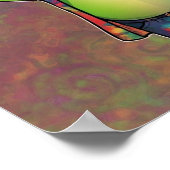 トリップ（幻覚体験）のようなヒッピーサイケデリックカエルレトロカスタム ポスター (角)