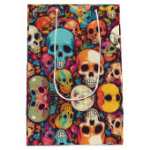 トリップ（幻覚体験）のようなヒピースカルカラフルパターン（の模様が）ある サイケデリック ミディアムペーパーバッグ (裏面)