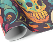 トリップ（幻覚体験）のようなヒピースカルカラフルパターン（の模様が）ある サイケデリック ラッピングペーパー (ロールコーナー)