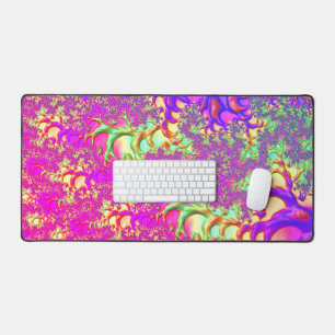 トリップ(幻覚体験)のようなファンキー鮮やかNeon Groovy Acid Trip Fracta デスクマット