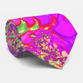 トリップ(幻覚体験)のようなファンキー鮮やかNeon Groovy Acid Trip Fracta ネクタイ (ロール)