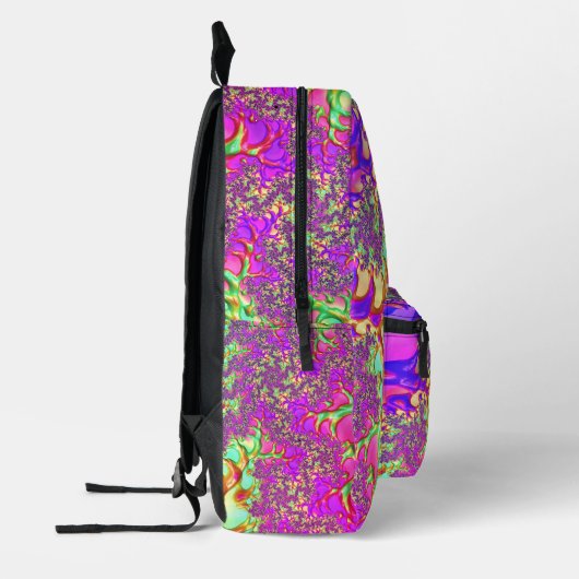トリップ（幻覚体験）のようなファンキー鮮やかNeon Groovy Acid Trip Fracta プリントバックパック (左)