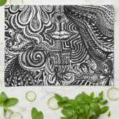 トリップ（幻覚体験）のようなポートレート キッチンタオル (折り畳み)