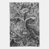 トリップ（幻覚体験）のようなポートレート キッチンタオル (縦)