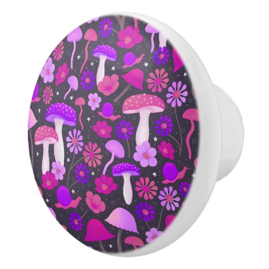 トリップ(幻覚体験)のようなマッサイケデリックキッシュズパープル、ピンクとブラック セラミックノブ (右)