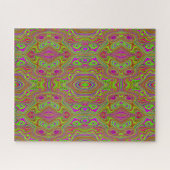 トリップ（幻覚体験）のようなレトロチャートレーズマゼンダ抽象芸術パターン ジグソーパズル (横)