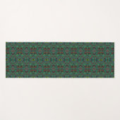 トリップ（幻覚体験）のようなレトロブラックとライムグリーン抽象芸術パターン ヨガマット (正面(横))