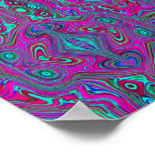 トリップ(幻覚体験)のようなレトロマゼンタ、青、緑の抽象芸術 ポスター (角)