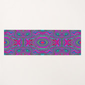 トリップ（幻覚体験）のようなレトロマゼンタ、青、緑の抽象芸術 ヨガマット (正面(横))