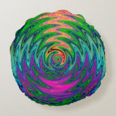 トリップ（幻覚体験）のような渦巻形の虹 ラウンドクッション (裏面)