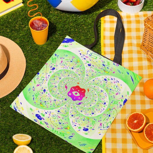 トリップ（幻覚体験）のような緑 トートバッグ