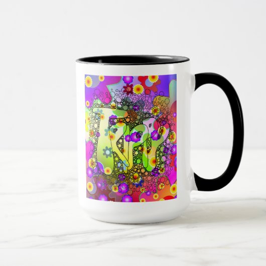 トリップ（幻覚体験）のような, サイケデリック, Boho, Hippie, Coffee Mug マグカップ (右)