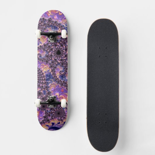 トリップ(幻覚体験)のようなGroovy Boho宝石トカラフルーンフラクタルアート スケートボード (正面)