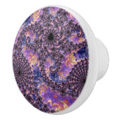 トリップ(幻覚体験)のようなGroovy Boho宝石トカラフルーンフラクタルアート セラミックノブ (右)