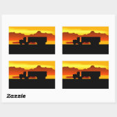 トリップOTRトラック輸送セミトラクタートレーラ 長方形シール (シート)