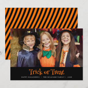 トリッモダンクまたはトリートハッピーハローウィン写真 カード