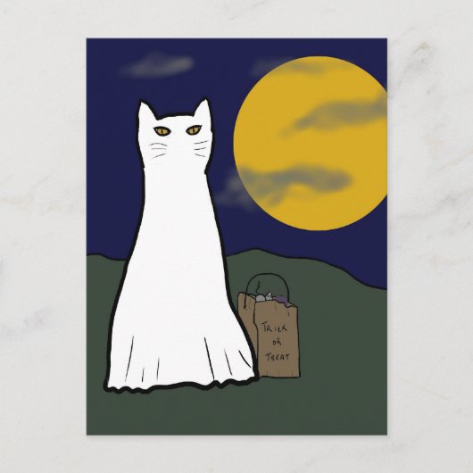 トリッ不気味クまたはトリート子猫はがき ポストカード (正面)