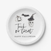 トリッ不気味クまたは治療 |ハローウィンパーティ ペーパープレート (正面)